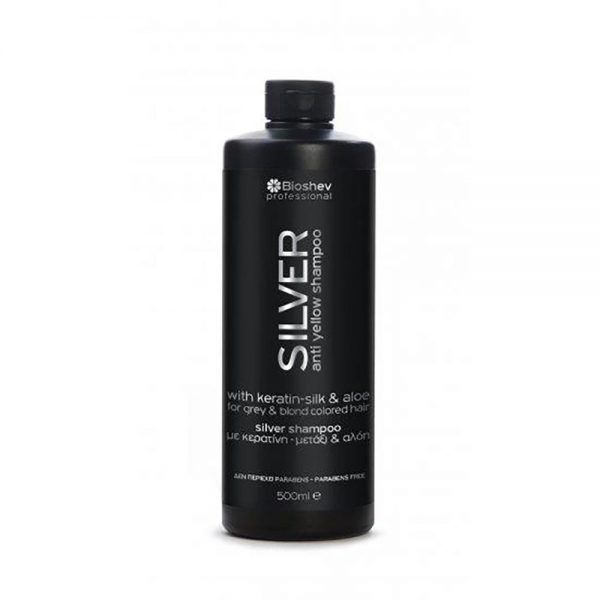 Bioshev Shampoo Silver With Keratin-Silk And Aloe 500ml