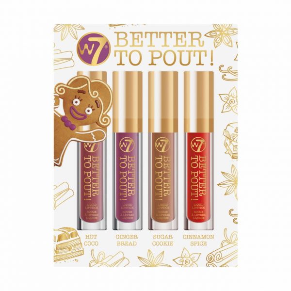 W7 Better To Pout Matte Liquid Lip Stick Gift Set 4pcs