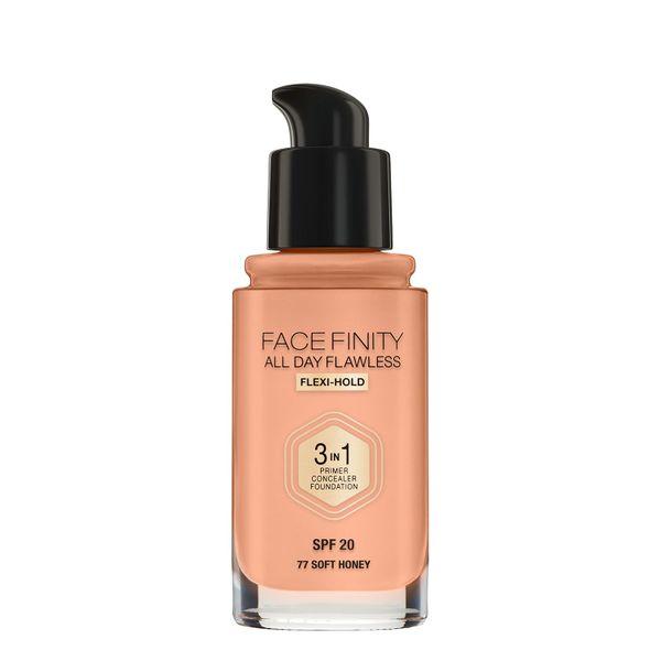 Max Factor Facefinity All Day Flawless 3 In 1 Foundation 77 Soft Honey 30ml