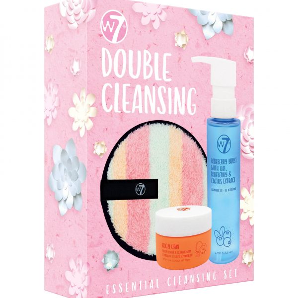 W7 Double Cleansing Essentials Gift Set -x Μαξιλαράκι+Τζελ Καθαρισμού+Κρέμα Καθαρισμού  3 Τεμάχια