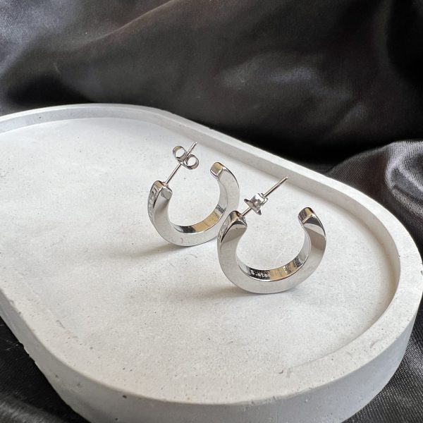 Andromachi silver hoops