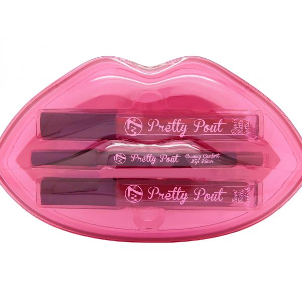 W7 Pretty Pout Lip Kit Set – Very Current-	1 x Semi-Matte Liquid Lipstick, 1 x Matte Liquid Lipstick,1 x Comfort Lip Liner