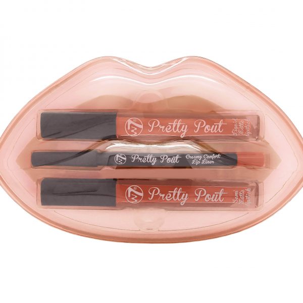 W7 Pretty Pout Lip Kit Set – Your Nude-1 x Semi-Matte Liquid Lipstick, 1 x Matte Liquid Lipstick,1 x Comfort Lip Liner