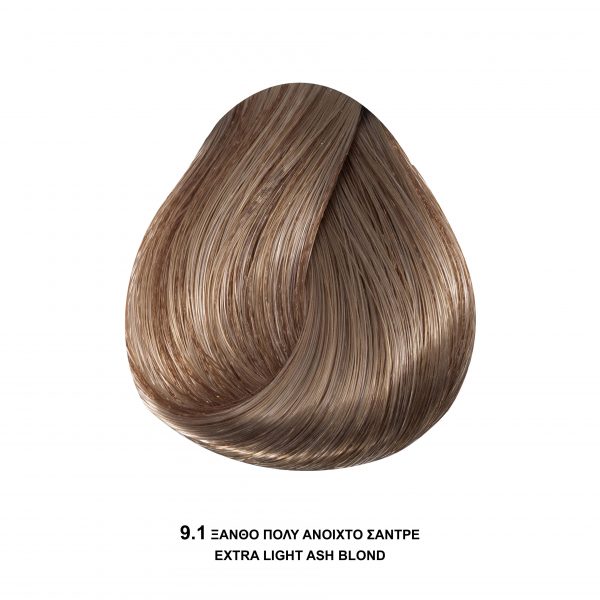 Bioshev Professional Hair Color Cream 9.1 Ξανθό Πολύ Ανοιχτό Σαντρέ 100ml