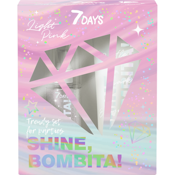 7 Days Shine, Bombita Light Pink Shimmering Body Milk 03 Holographic 150ml & Body Shimmering Mist 04 Light Pink 135ml