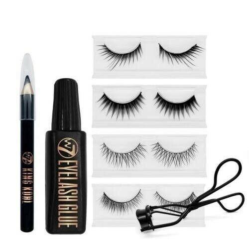 W7 Lash Heaven Eye Collection Kit False Eyelashes Glue Curler Eyeliner Makeup 7τμχ