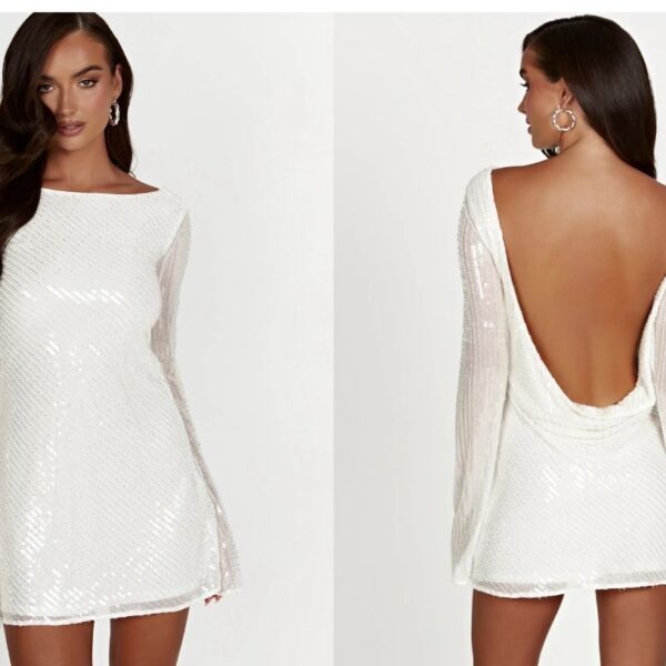 Φόρεμα Λευκό Με Ανοιχτή Πλάτη One Size